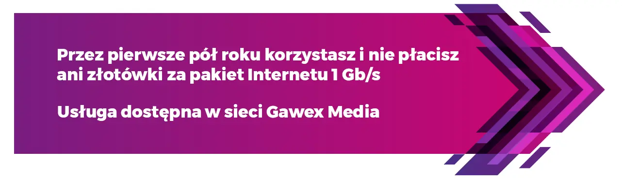 Przez pierwsze pół roku korzystasz i nie płacisz ani złotówki za pakiet Internetu 1 Gb/s